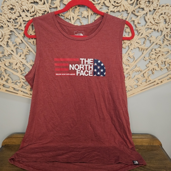 The North Face Sleevless Flag Tee Ladies Large - Picture 1 of 6